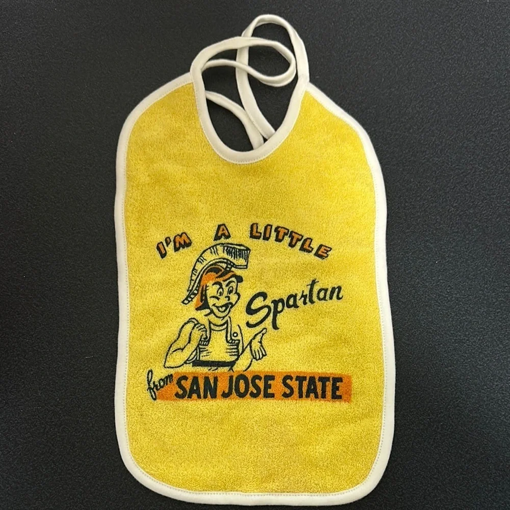 San Jose State Spartan Baby Bib vintage 80’s